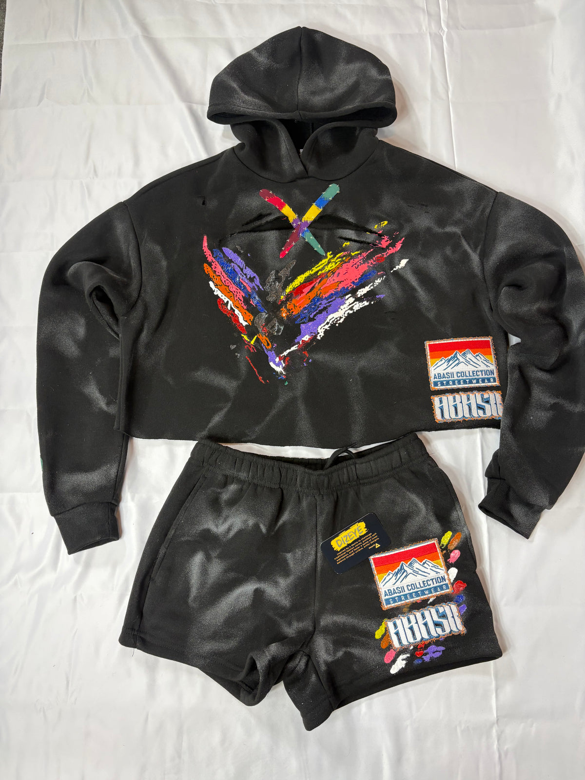 Dizeye Art in the Mess Cropped Hoodie Set
