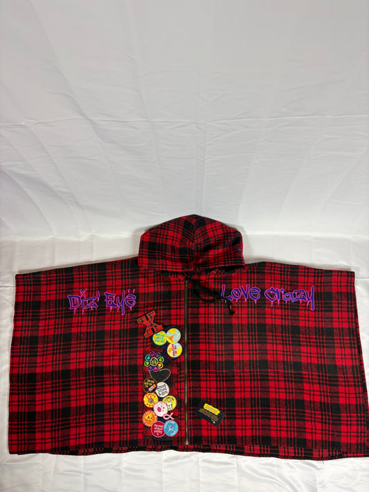 Dizeye Love Crazy Plaid Poncho